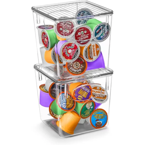 imageSorbus Small Plastic K Cup Storage Bins  Nespresso Pods Holder Vertuo Pod Holder Kitchen Organization Pantry Storage Fridge Organizer  K Cup Organizer for Nespresso Accessories 8 pack2 Pack