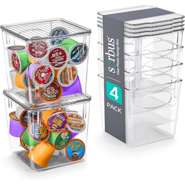 imageSorbus Small Plastic K Cup Storage Bins  Nespresso Pods Holder Vertuo Pod Holder Kitchen Organization Pantry Storage Fridge Organizer  K Cup Organizer for Nespresso Accessories 8 pack4 Pack