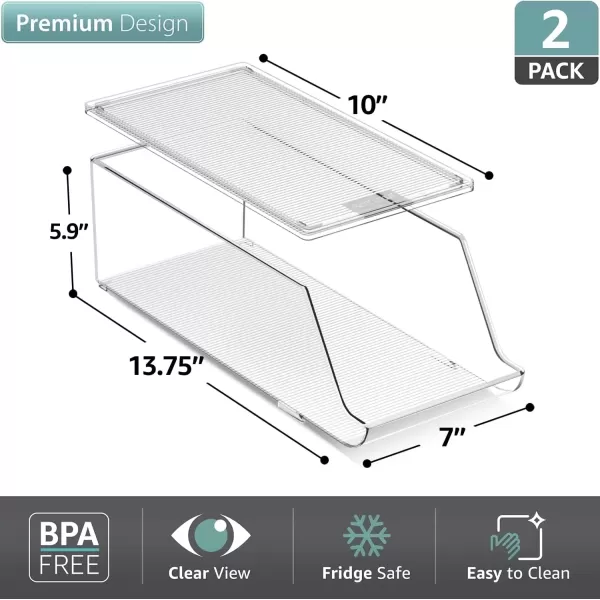 imageSorbus Soda Can Organizer for Counter Depth Refrigerator Stackable Can Holder Dispenser with Lid for Fridge Pantry Freezer  Holds 9 Cans Each BPAFree Clear Design 4PackSkinny Can