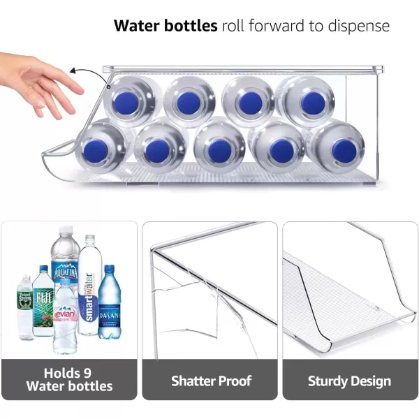imageSorbus Soda Can Organizer for Counter Depth Refrigerator Stackable Can Holder Dispenser with Lid for Fridge Pantry Freezer  Holds 9 Cans Each BPAFree Clear Design 4PackBottle