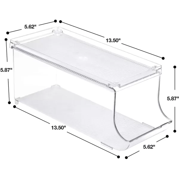 imageSorbus Soda Can Organizer for Counter Depth Refrigerator Stackable Can Holder Dispenser with Lid for Fridge Pantry Freezer  Holds 9 Cans Each BPAFree Clear Design 4PackStandard Can