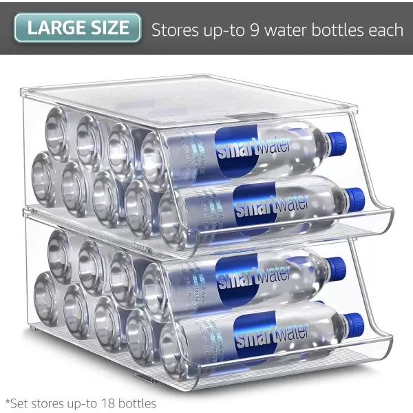 imageSorbus Soda Can Organizer for Counter Depth Refrigerator Stackable Can Holder Dispenser with Lid for Fridge Pantry Freezer  Holds 9 Cans Each BPAFree Clear Design 4PackBottle