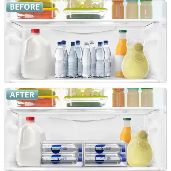 imageSorbus Soda Can Organizer for Counter Depth Refrigerator Stackable Can Holder Dispenser with Lid for Fridge Pantry Freezer  Holds 9 Cans Each BPAFree Clear Design 4PackBottle