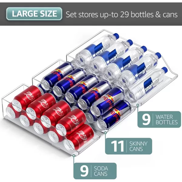 imageSorbus Soda Can Organizer for Refrigerator 3 Variety Sizes Standard Soda Cans Holder Skinny Can Dispenser ampamp Water Bottle Organizer Can Organizers for Fridge Pantry Freezer 3 Variety sizeOpen