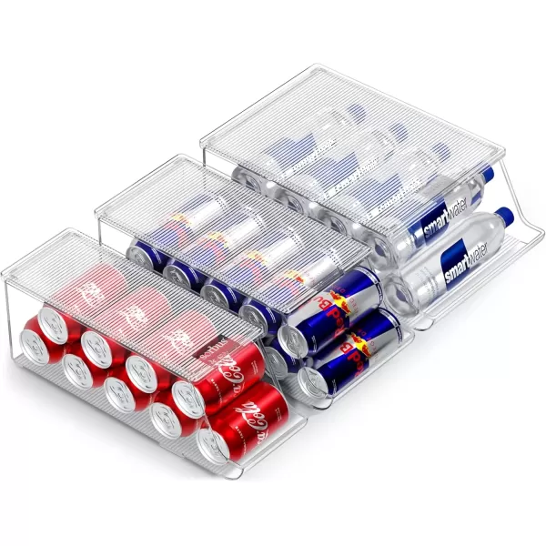 imageSorbus Soda Can Organizer for Refrigerator 3 Variety Sizes Standard Soda Cans Holder Skinny Can Dispenser ampamp Water Bottle Organizer Can Organizers for Fridge Pantry Freezer 3 Variety sizeLidded