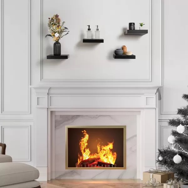 imageSorbus Square Floating Shelf for Wall  3 Small Shelves with Invisible Mounting Brackets for Living Room Decor Bedroom Bathroom Decor Home ampamp Kitchen  9quot White Wall Shelf to Display Photos TrophiesBlack