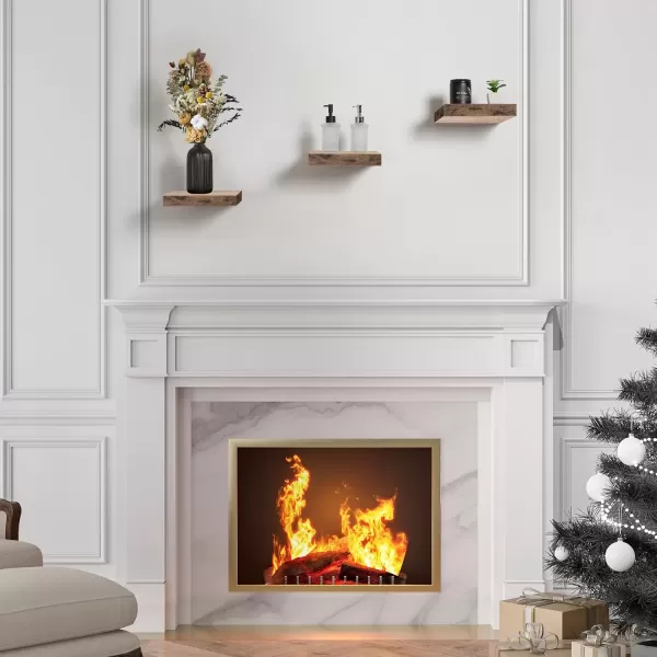 imageSorbus Square Floating Shelf for Wall  3 Small Shelves with Invisible Mounting Brackets for Living Room Decor Bedroom Bathroom Decor Home ampamp Kitchen  9quot White Wall Shelf to Display Photos TrophiesMahogany