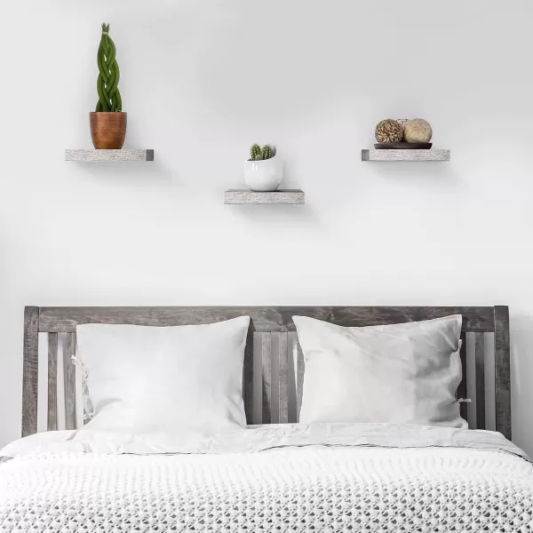 imageSorbus Square Floating Shelf for Wall  3 Small Shelves with Invisible Mounting Brackets for Living Room Decor Bedroom Bathroom Decor Home ampamp Kitchen  9quot White Wall Shelf to Display Photos TrophiesRustic White