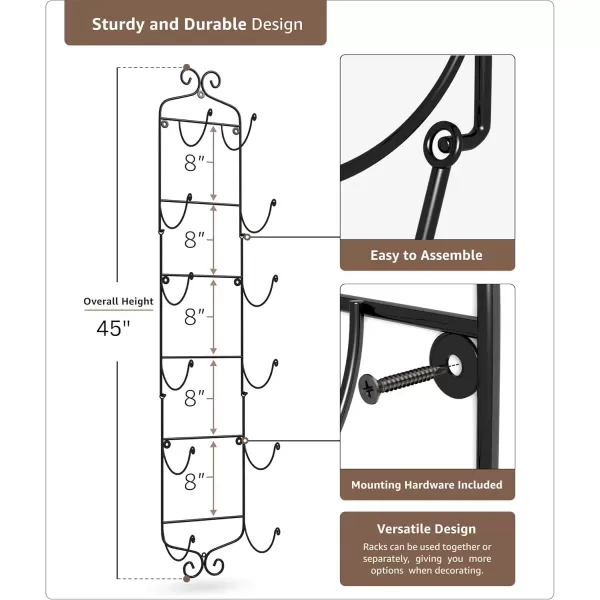 imageSorbus Towel Rack Wall Mounted  Metal Towel Holder for Bathroom Wall Washcloth Rolled Bath Towels Spa Gym Camper Rv Shelf Cabinet  6 Level Wine Rack Wall Mounted for Kitchen Bar Wine Cellar