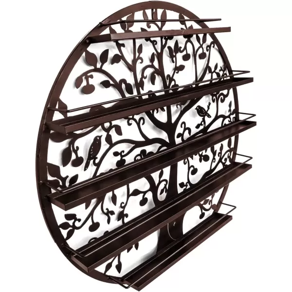 imageSorbus Wall Mounted 5 Tier Nail Polish Rack Holder  Tree Silhouette Round Metal Salon Wall Art Display BlackBronze