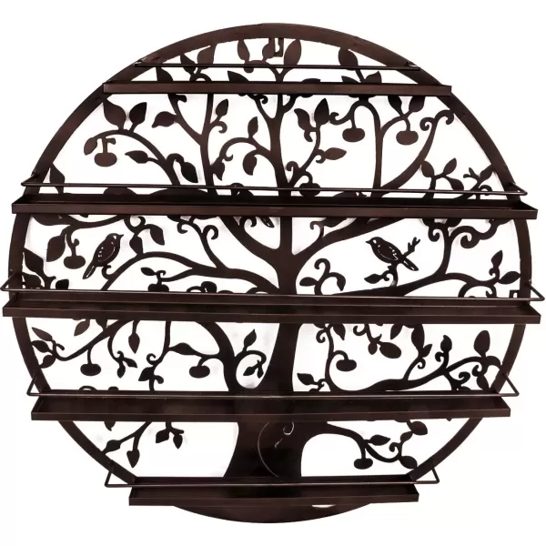 imageSorbus Wall Mounted 5 Tier Nail Polish Rack Holder  Tree Silhouette Round Metal Salon Wall Art Display BlackBronze