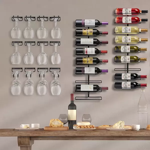 imageSorbus Wine Glass Holder  12 Inch Wall Mounted Wine Glass Rack for Under Cabinet Organization and Storage  Kitchen Shelves for Home Bar Holds Up to 4 Stemware Wine Glasses Each 8 Total 2 Pack1 Pack