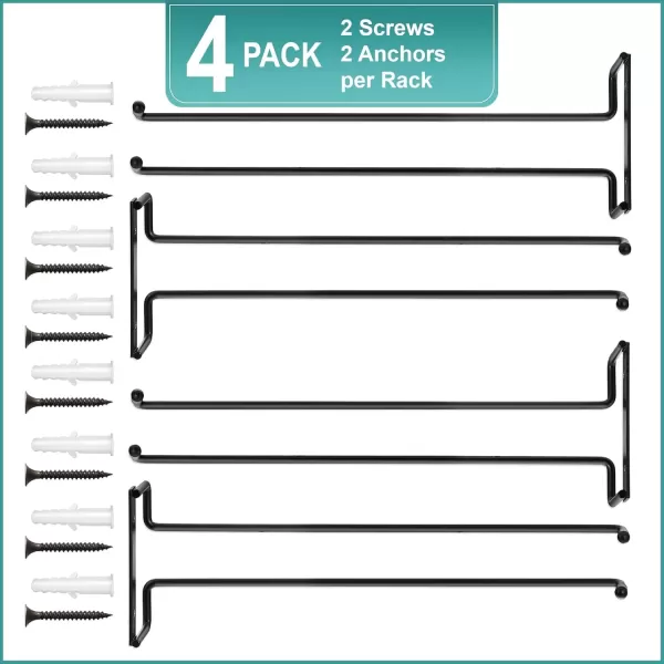 imageSorbus Wine Glass Holder  12 Inch Wall Mounted Wine Glass Rack for Under Cabinet Organization and Storage  Kitchen Shelves for Home Bar Holds Up to 4 Stemware Wine Glasses Each 8 Total 2 Pack2 Pack