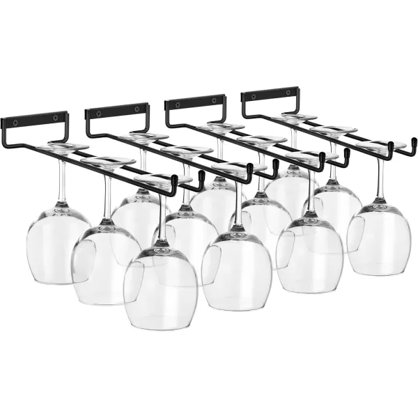 imageSorbus Wine Glass Holder  12 Inch Wall Mounted Wine Glass Rack for Under Cabinet Organization and Storage  Kitchen Shelves for Home Bar Holds Up to 4 Stemware Wine Glasses Each 8 Total 2 Pack2 Pack