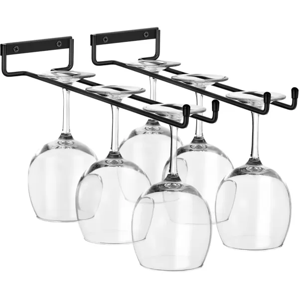 imageSorbus Wine Glass Holder  12 Inch Wall Mounted Wine Glass Rack for Under Cabinet Organization and Storage  Kitchen Shelves for Home Bar Holds Up to 4 Stemware Wine Glasses Each 8 Total 2 Pack1 Pack