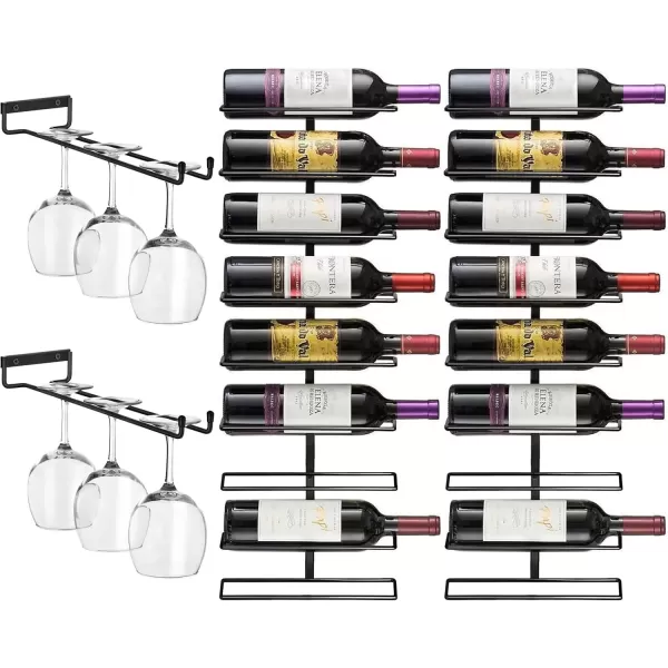 imageSorbus Wine Glass Holder  12 Inch Wall Mounted Wine Glass Rack for Under Cabinet Organization and Storage  Kitchen Shelves for Home Bar Holds Up to 4 Stemware Wine Glasses Each 8 Total 2 Pack2 Pack