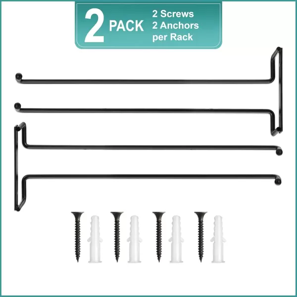 imageSorbus Wine Glass Holder  12 Inch Wall Mounted Wine Glass Rack for Under Cabinet Organization and Storage  Kitchen Shelves for Home Bar Holds Up to 4 Stemware Wine Glasses Each 8 Total 2 Pack1 Pack