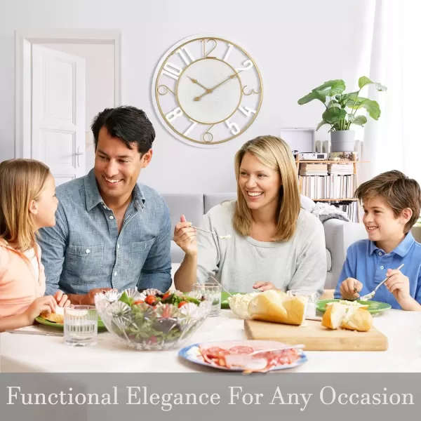 imageSorbus Wooden Modern Wall Clock  Large Wall Clock for Living Room Decor  24Inch Big Wall Clock Decorative Battery Operated Analog Large Clock  Ideal for Modern Wall Decor Living Room BlackWhite