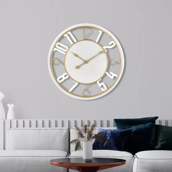 imageSorbus Wooden Modern Wall Clock  Large Wall Clock for Living Room Decor  24Inch Big Wall Clock Decorative Battery Operated Analog Large Clock  Ideal for Modern Wall Decor Living Room BlackWhite