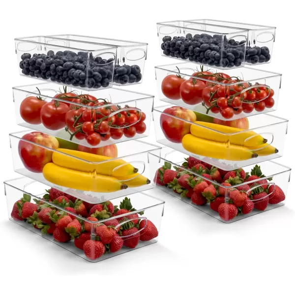 imageSorbus 10Pack Small Clear Plastic Organizing Bins  Clear Bins for Organizing Refrigerator Organizers Fridge Organizer Pantry Storage Kitchen Organizer and Pantry Organizers and Storage BinsVariety Pack