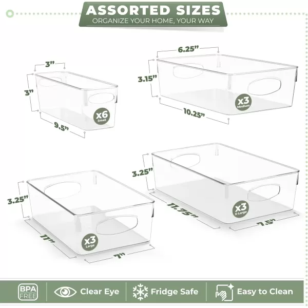 imageSorbus 10Pack Small Clear Plastic Organizing Bins  Clear Bins for Organizing Refrigerator Organizers Fridge Organizer Pantry Storage Kitchen Organizer and Pantry Organizers and Storage BinsVariety Pack
