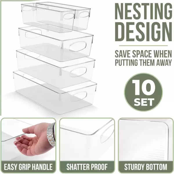 imageSorbus 10Pack Small Clear Plastic Organizing Bins  Clear Bins for Organizing Refrigerator Organizers Fridge Organizer Pantry Storage Kitchen Organizer and Pantry Organizers and Storage BinsVariety Pack