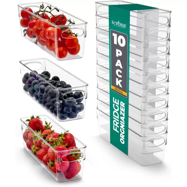 imageSorbus 10Pack Small Clear Plastic Organizing Bins  Clear Bins for Organizing Refrigerator Organizers Fridge Organizer Pantry Storage Kitchen Organizer and Pantry Organizers and Storage BinsSmall