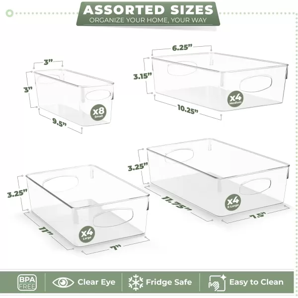 imageSorbus 10Pack Small Clear Plastic Organizing Bins  Clear Bins for Organizing Refrigerator Organizers Fridge Organizer Pantry Storage Kitchen Organizer and Pantry Organizers and Storage BinsVariety Pack