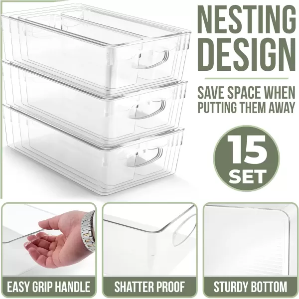 imageSorbus 10Pack Small Clear Plastic Organizing Bins  Clear Bins for Organizing Refrigerator Organizers Fridge Organizer Pantry Storage Kitchen Organizer and Pantry Organizers and Storage BinsVariety Pack