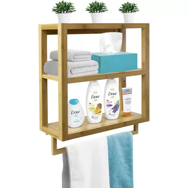 imageSorbus Bamboo Wall Mounted Rack for Bathroom Kitchen ampamp More