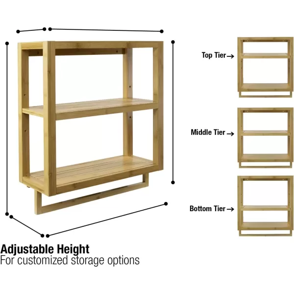imageSorbus Bamboo Wall Mounted Rack for Bathroom Kitchen ampamp More