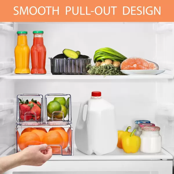 imageSorbus Fridge Drawers  Clear Stackable Pull Out Refrigerator Organizer Bins  Food Storage Containers for Kitchen Freezer Vanity ampamp Fridge 3 Pack  1 Large 2 Small Stackable Drawer Bins3 Pack  1 Medium  2 Small