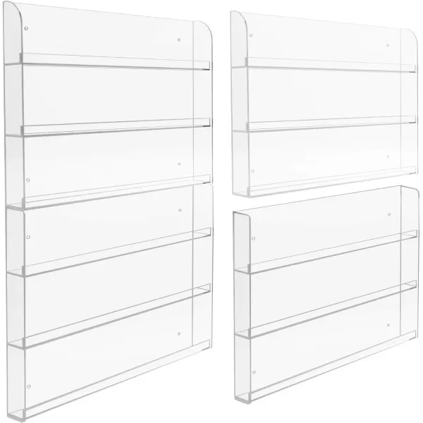 imageSorbus Nail Polish Rack Wall Mounted Organizer Shelf  Clear Acrylic Shelves  2 Pack 3 Tiers Per Rack  Holds up to 108 Nail Polish Bottles  Display Rack for Home Salon Spa ampamp Shop 21 x 24 in