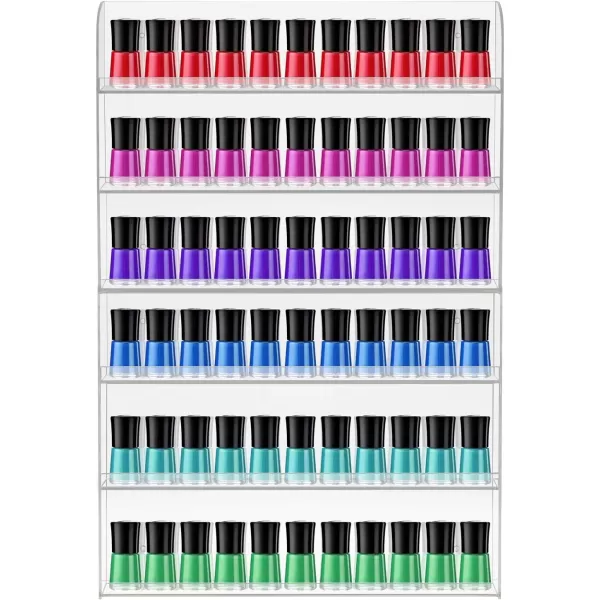 imageSorbus Nail Polish Rack Wall Mounted Organizer Shelf  Clear Acrylic Shelves  2 Pack 3 Tiers Per Rack  Holds up to 108 Nail Polish Bottles  Display Rack for Home Salon Spa ampamp Shop 21 x 24 in