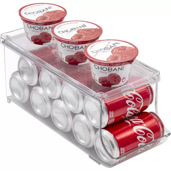 imageSorbus Soda Can Organizer for Refrigerator  Stackable with Lid Holds 9 Cans BPAFree  Fridge Organizers and Storage Soda Can Dispenser for Refrigerator Drink Organizer for Fridge 1 Pack