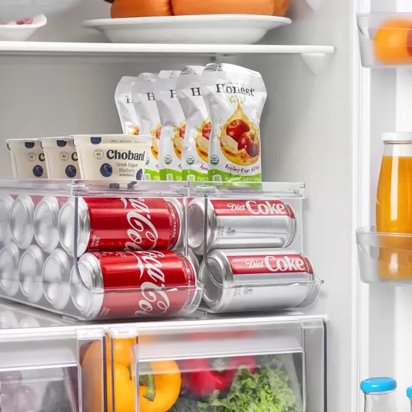 imageSorbus Soda Can Organizer for Refrigerator  Stackable with Lid Holds 9 Cans BPAFree  Fridge Organizers and Storage Soda Can Dispenser for Refrigerator Drink Organizer for Fridge 1 Pack