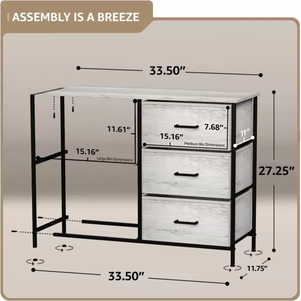 imageSorbus Dresser with 5 Drawers  Chest Organizer Unit with Steel Frame Wood Top ampamp Handle Easy Pull Fabric Bins for Clothes  Storage Furniture for Bedroom Hallway Living Room Nursery ampamp ClosetGriege
