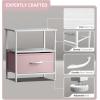 imageSorbus 1 Drawer Shelf Storage Nightstand  Kids Bedside Furniture End Table Night Stand with Steel Frame Wood Top ampamp Easy Pull Fabric Bins Dresser ampamp Chest for Home Bedroom Accessories Office ampamp CollegePink
