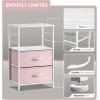 imageSorbus 1 Drawer Shelf Storage Nightstand  Kids Bedside Furniture End Table Night Stand with Steel Frame Wood Top ampamp Easy Pull Fabric Bins Dresser ampamp Chest for Home Bedroom Accessories Office ampamp CollegePink