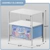 imageSorbus 1 Drawer Shelf Storage Nightstand  Kids Bedside Furniture End Table Night Stand with Steel Frame Wood Top ampamp Easy Pull Fabric Bins Dresser ampamp Chest for Home Bedroom Accessories Office ampamp CollegeTiedye Blue