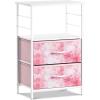 imageSorbus 1 Drawer Shelf Storage Nightstand  Kids Bedside Furniture End Table Night Stand with Steel Frame Wood Top ampamp Easy Pull Fabric Bins Dresser ampamp Chest for Home Bedroom Accessories Office ampamp CollegeTiedye Pink