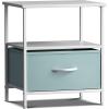 imageSorbus 1 Drawer Shelf Storage Nightstand  Kids Bedside Furniture End Table Night Stand with Steel Frame Wood Top ampamp Easy Pull Fabric Bins Dresser ampamp Chest for Home Bedroom Accessories Office ampamp CollegePastel Aqua