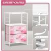 imageSorbus 1 Drawer Shelf Storage Nightstand  Kids Bedside Furniture End Table Night Stand with Steel Frame Wood Top ampamp Easy Pull Fabric Bins Dresser ampamp Chest for Home Bedroom Accessories Office ampamp CollegeTiedye Pink