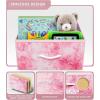 imageSorbus 1 Drawer Shelf Storage Nightstand  Kids Bedside Furniture End Table Night Stand with Steel Frame Wood Top ampamp Easy Pull Fabric Bins Dresser ampamp Chest for Home Bedroom Accessories Office ampamp CollegeTiedye Pink