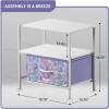 imageSorbus 1 Drawer Shelf Storage Nightstand  Kids Bedside Furniture End Table Night Stand with Steel Frame Wood Top ampamp Easy Pull Fabric Bins Dresser ampamp Chest for Home Bedroom Accessories Office ampamp CollegeTiedye Purple