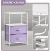 imageSorbus 1 Drawer Shelf Storage Nightstand  Kids Bedside Furniture End Table Night Stand with Steel Frame Wood Top ampamp Easy Pull Fabric Bins Dresser ampamp Chest for Home Bedroom Accessories Office ampamp CollegePurple