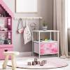 imageSorbus 1 Drawer Shelf Storage Nightstand  Kids Bedside Furniture End Table Night Stand with Steel Frame Wood Top ampamp Easy Pull Fabric Bins Dresser ampamp Chest for Home Bedroom Accessories Office ampamp CollegeTiedye Pink