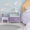 imageSorbus 1 Drawer Shelf Storage Nightstand  Kids Bedside Furniture End Table Night Stand with Steel Frame Wood Top ampamp Easy Pull Fabric Bins Dresser ampamp Chest for Home Bedroom Accessories Office ampamp CollegePurple