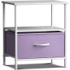 imageSorbus 1 Drawer Shelf Storage Nightstand  Kids Bedside Furniture End Table Night Stand with Steel Frame Wood Top ampamp Easy Pull Fabric Bins Dresser ampamp Chest for Home Bedroom Accessories Office ampamp CollegePurple