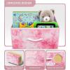 imageSorbus 1 Drawer Shelf Storage Nightstand  Kids Bedside Furniture End Table Night Stand with Steel Frame Wood Top ampamp Easy Pull Fabric Bins Dresser ampamp Chest for Home Bedroom Accessories Office ampamp CollegeTiedye Pink